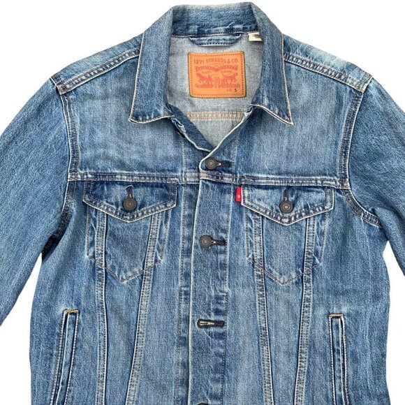 BUNDLE of 3 Vintage Levi's Trucker Denim Jackets - Blue Black Gray - Picture 5 of 13